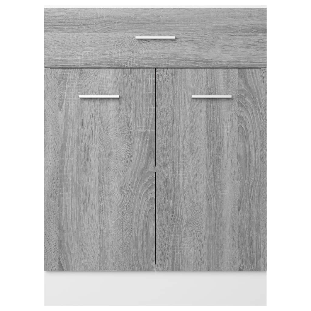 Drawer Bottom Cabinet Grey Sonoma 60x46x81.5 cm Engineered Wood