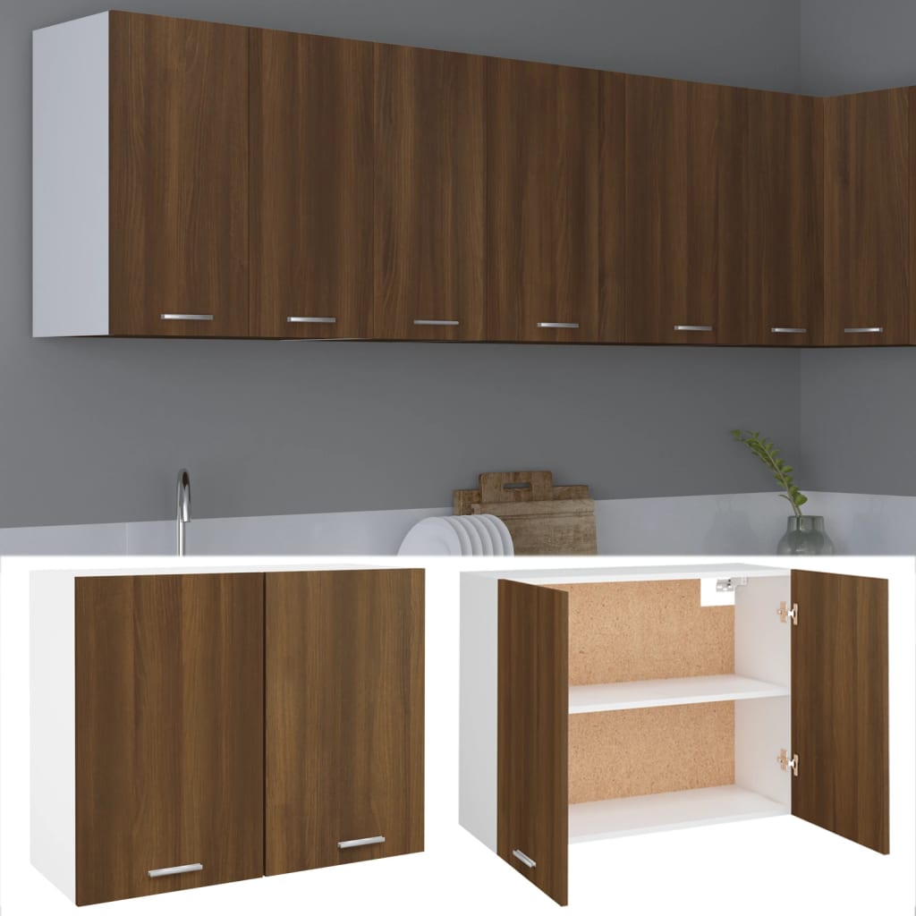 Hanging Cabinet Brown Oak 80x31x60 cm Engineered Wood