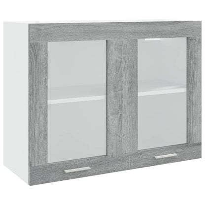 Hanging Glass Cabinet Grey Sonoma 80x31x60 cm Engineered Wood