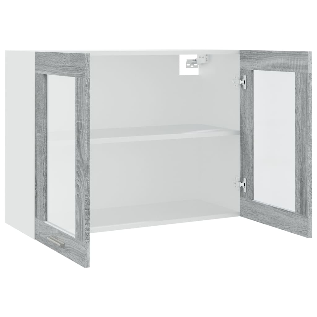 Hanging Glass Cabinet Grey Sonoma 80x31x60 cm Engineered Wood