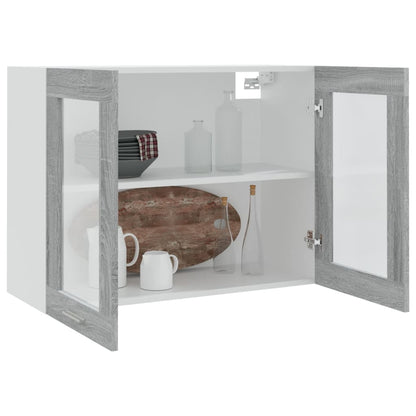 Hanging Glass Cabinet Grey Sonoma 80x31x60 cm Engineered Wood