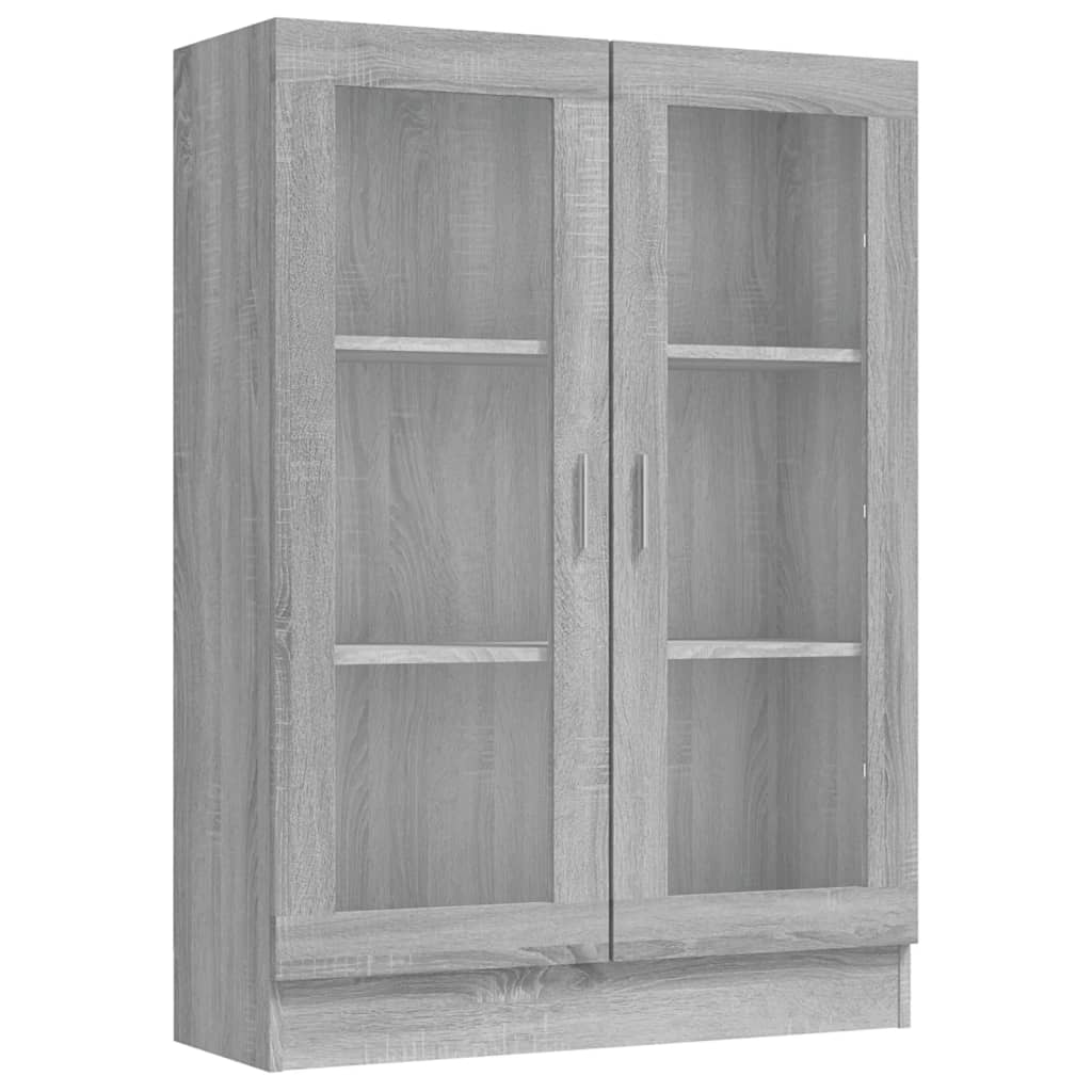 Vitrine Cabinet Grey Sonoma 82.5x30.5x115 cm Engineered Wood