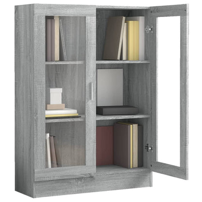 Vitrine Cabinet Grey Sonoma 82.5x30.5x115 cm Engineered Wood