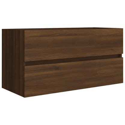 Sink Cabinet Brown Oak 90x38.5x45 cm Engineered Wood