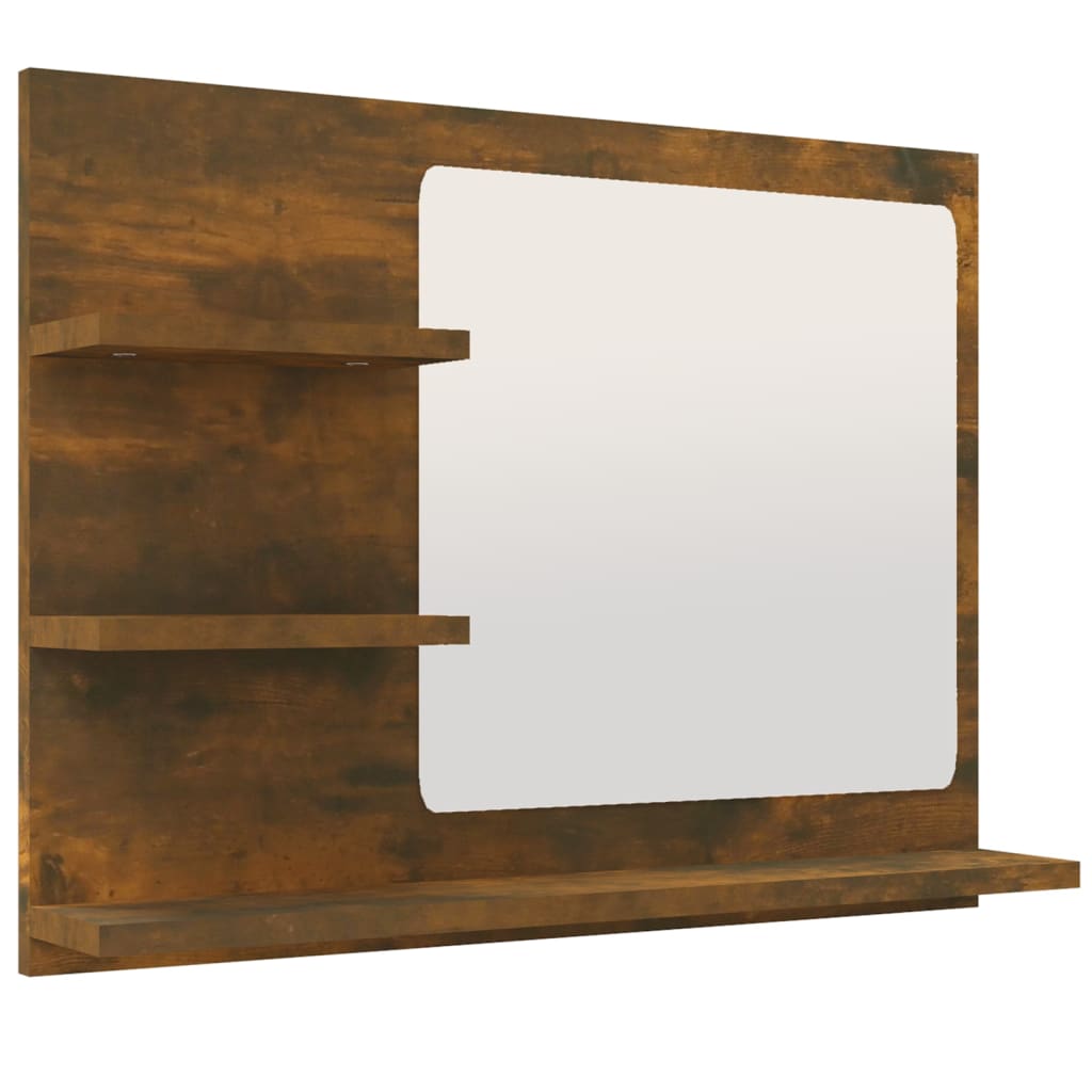 Bathroom Mirror Smoked Oak 60x10.5x45 cm Engineered Wood