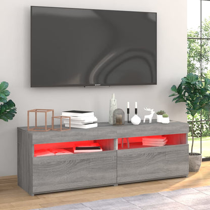 TV Cabinets 2 pcs with LED Lights Grey Sonoma 60x35x40 cm