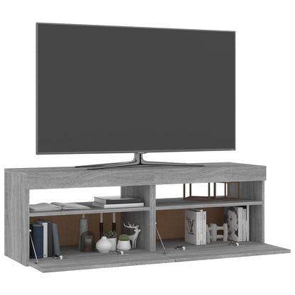 TV Cabinets 2 pcs with LED Lights Grey Sonoma 60x35x40 cm