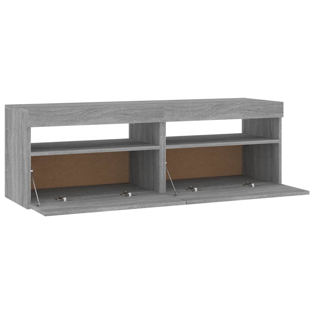 TV Cabinets 2 pcs with LED Lights Grey Sonoma 60x35x40 cm