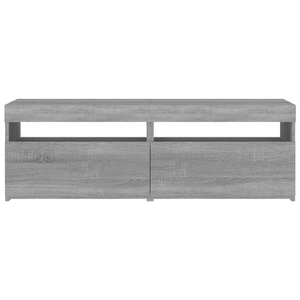 TV Cabinets 2 pcs with LED Lights Grey Sonoma 60x35x40 cm