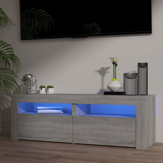 TV Cabinet with LED Lights Grey Sonoma 120x35x40 cm