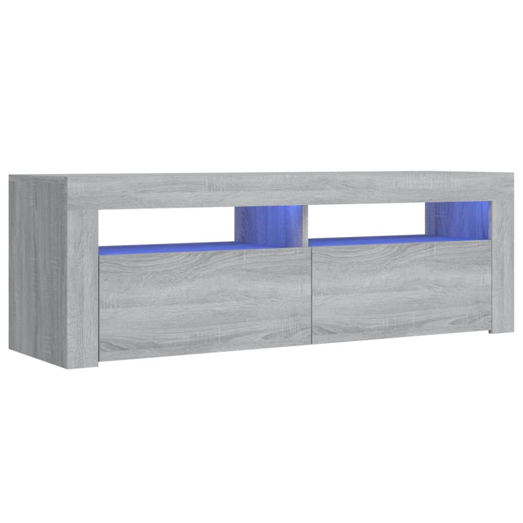 TV Cabinet with LED Lights Grey Sonoma 120x35x40 cm