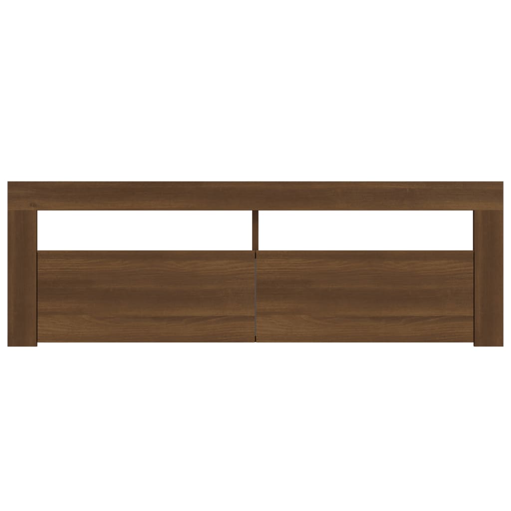 TV Cabinet with LED Lights Brown Oak 120x35x40 cm