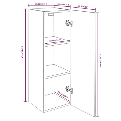 TV Cabinet Smoked Oak 30.5x30x90 cm Engineered Wood