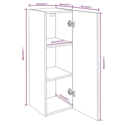 TV Cabinet Grey Sonoma 30.5x30x90 cm Engineered Wood