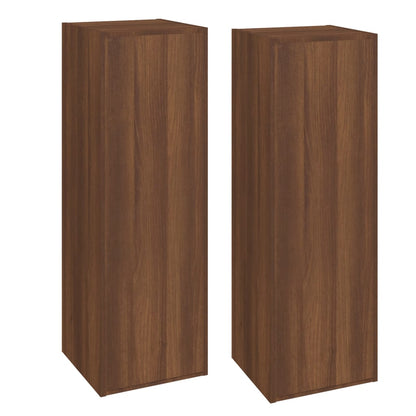 TV Cabinets 2 pcs Brown Oak 30.5x30x90 cm Engineered Wood