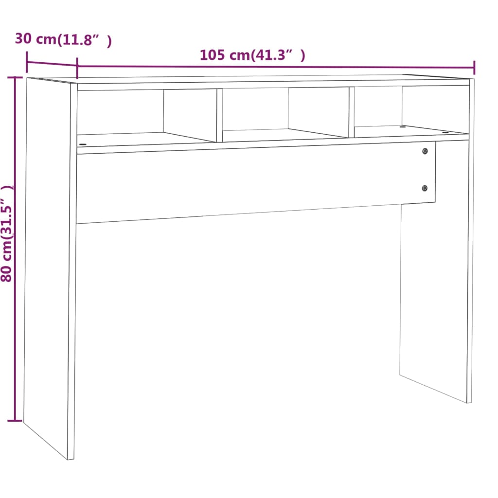 Console Table Grey Sonoma 105x30x80 cm Engineered Wood