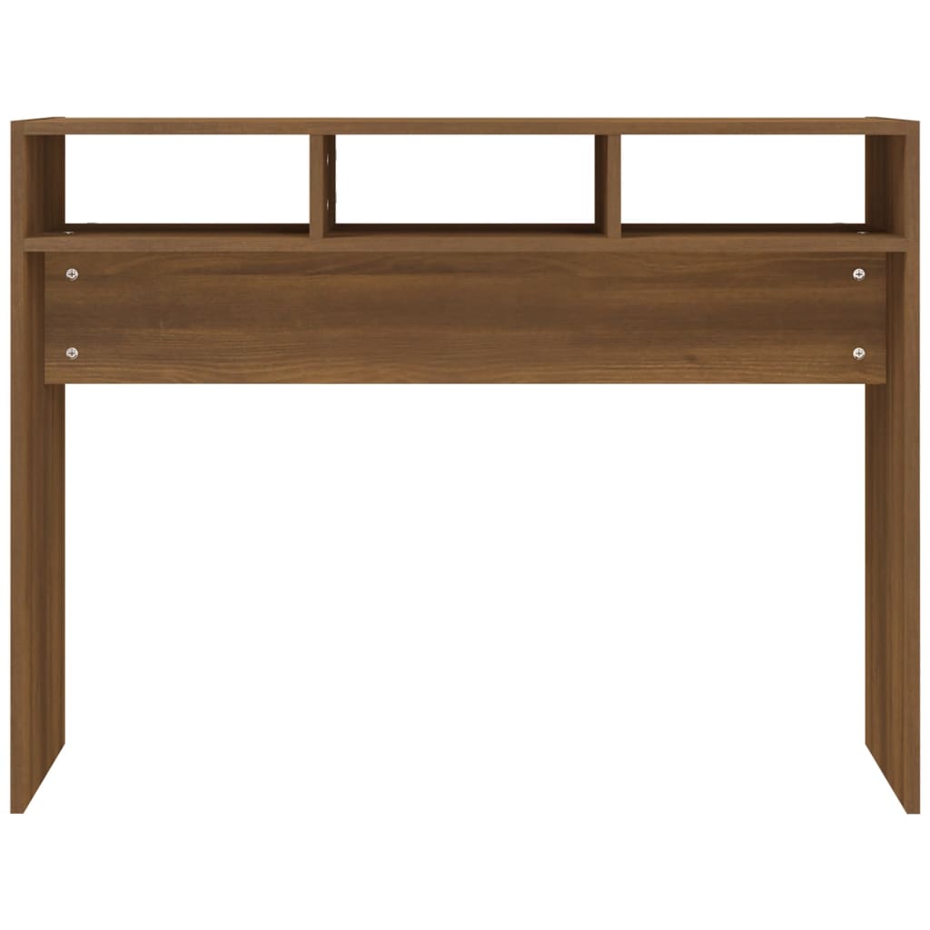 Console Table Brown Oak 105x30x80 cm Engineered Wood