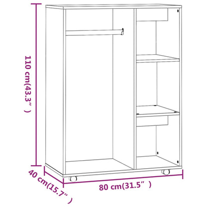 Wardrobe Grey Sonoma 80x40x110 cm Engineered Wood