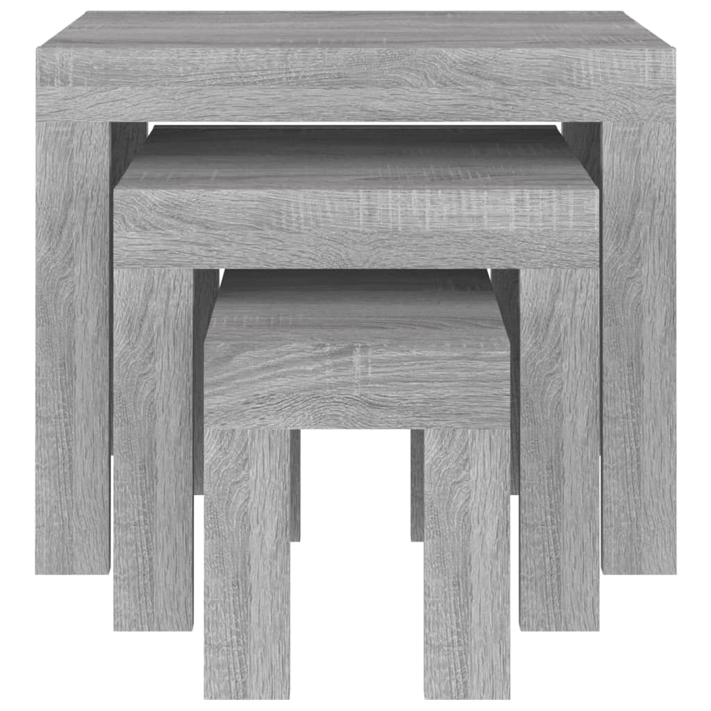 Nesting Coffee Tables 3 pcs Grey Sonoma Engineered Wood