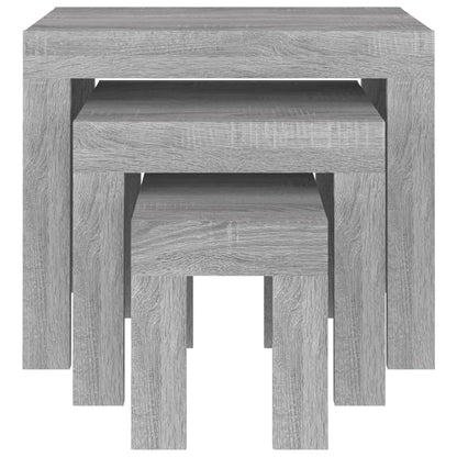 Nesting Coffee Tables 3 pcs Grey Sonoma Engineered Wood