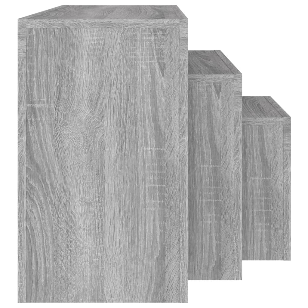 Nesting Coffee Tables 3 pcs Grey Sonoma Engineered Wood