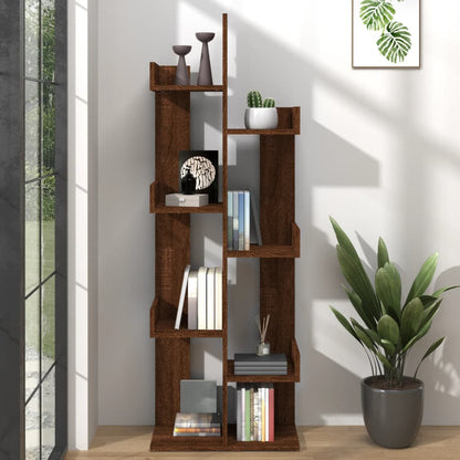 Book Cabinet 48x25.5x140 cm Brown Oak Engineered Wood