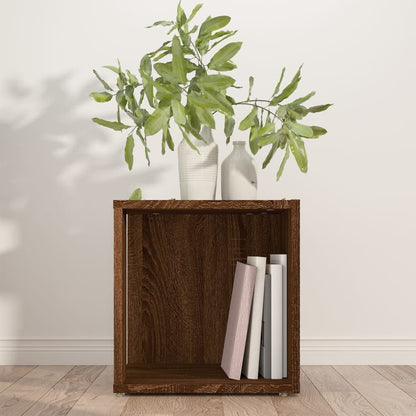 Side Table Brown Oak 33x33x34.5 cm Engineered Wood