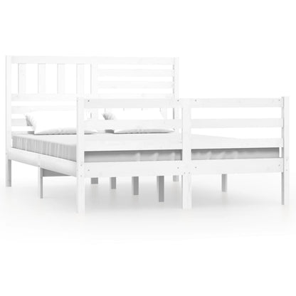 Bed Frame without Mattress White 120x190 cm Small Double  Solid Wood