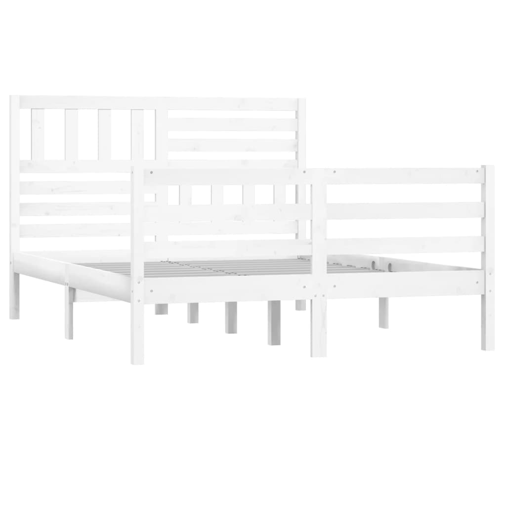 Bed Frame White 120x190 cm Small Double Solid Wood