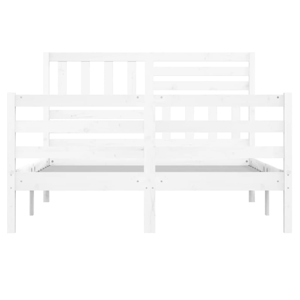 Bed Frame without Mattress White 120x190 cm Small Double  Solid Wood