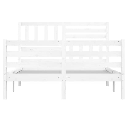 Bed Frame without Mattress White 120x190 cm Small Double  Solid Wood