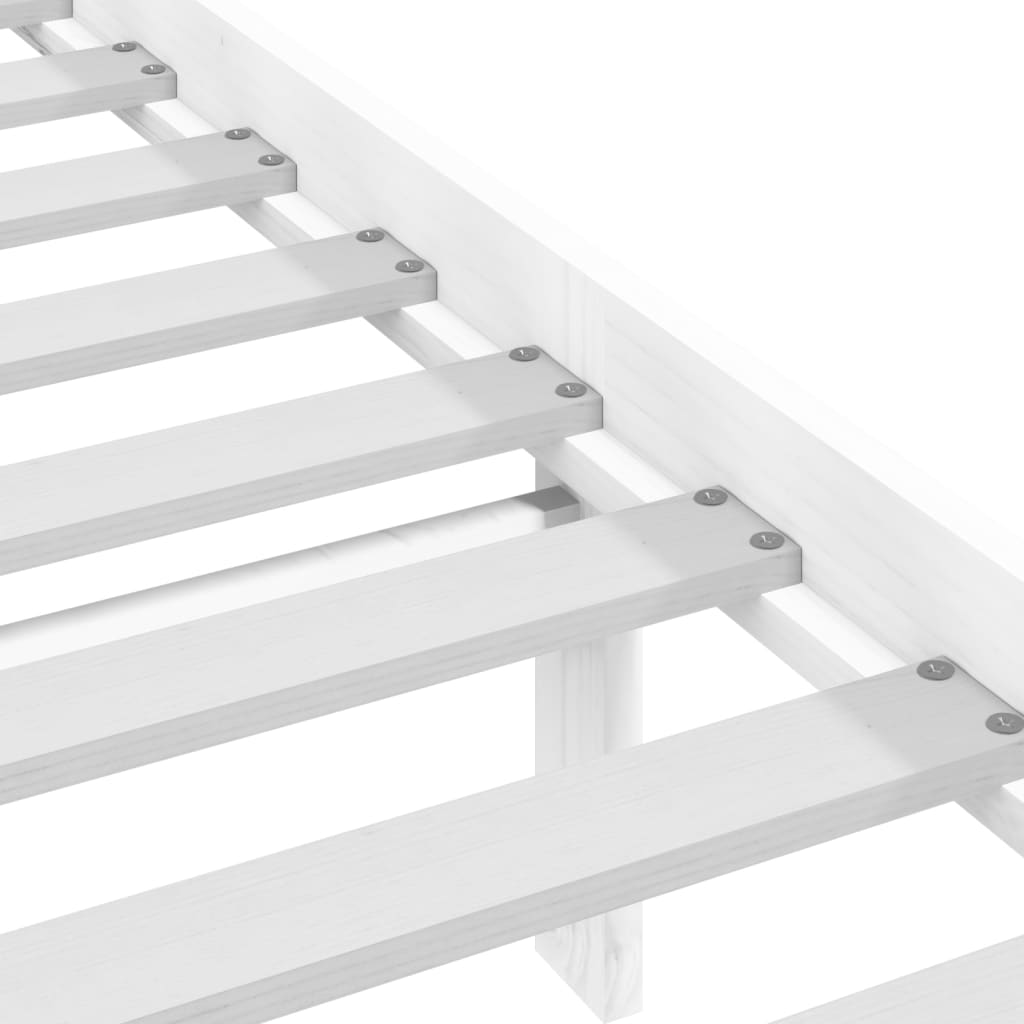 Bed Frame without Mattress White 120x190 cm Small Double  Solid Wood