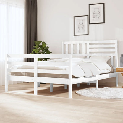 Bed Frame White 120x190 cm Small Double Solid Wood