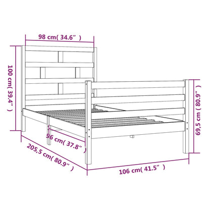 3101273 vidaXL Bed Frame without Mattress Solid Wood 100x200 cm (810420+814179)