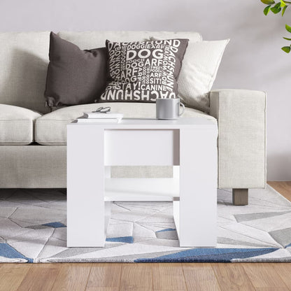 Coffee Table White 55.5x55x45 cm Engineered Wood