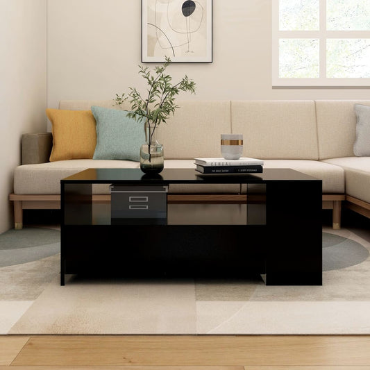 Coffee Table Black 102x55x42 cm Engineered Wood