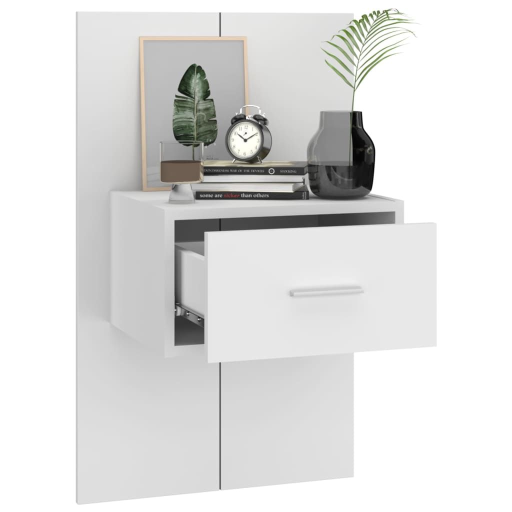 Wall-mounted Bedside Cabinet White