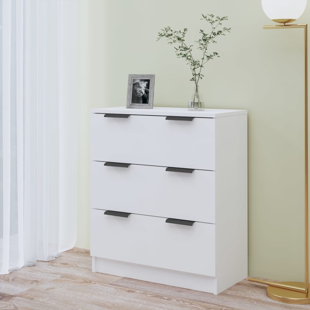 Sideboard High Gloss White 60x30x70 cm Engineered Wood