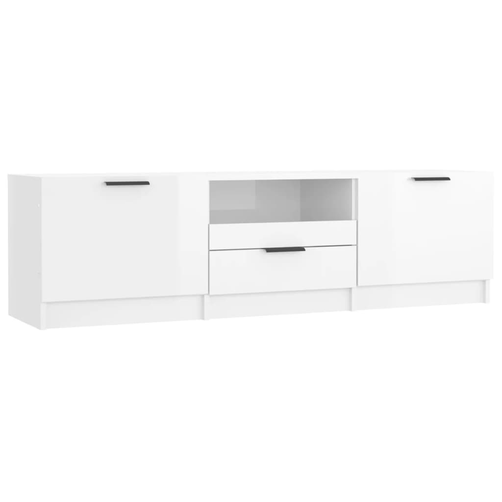 TV Cabinet High Gloss White 140x35x40 cm Engineered Wood