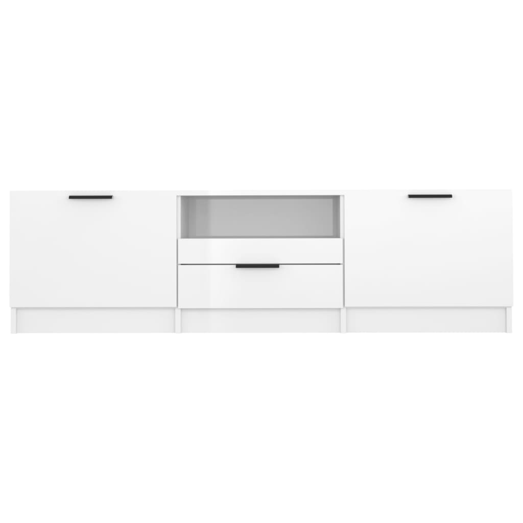 TV Cabinet High Gloss White 140x35x40 cm Engineered Wood