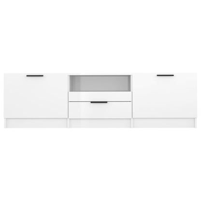 TV Cabinet High Gloss White 140x35x40 cm Engineered Wood