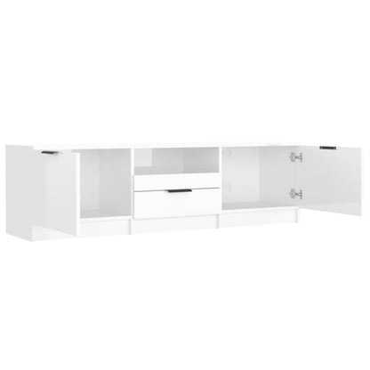 TV Cabinet High Gloss White 140x35x40 cm Engineered Wood