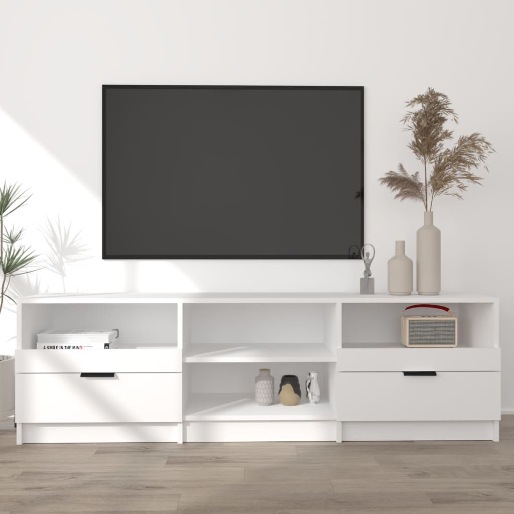 TV Cabinet White 150x33.5x45 cm Engineered Wood