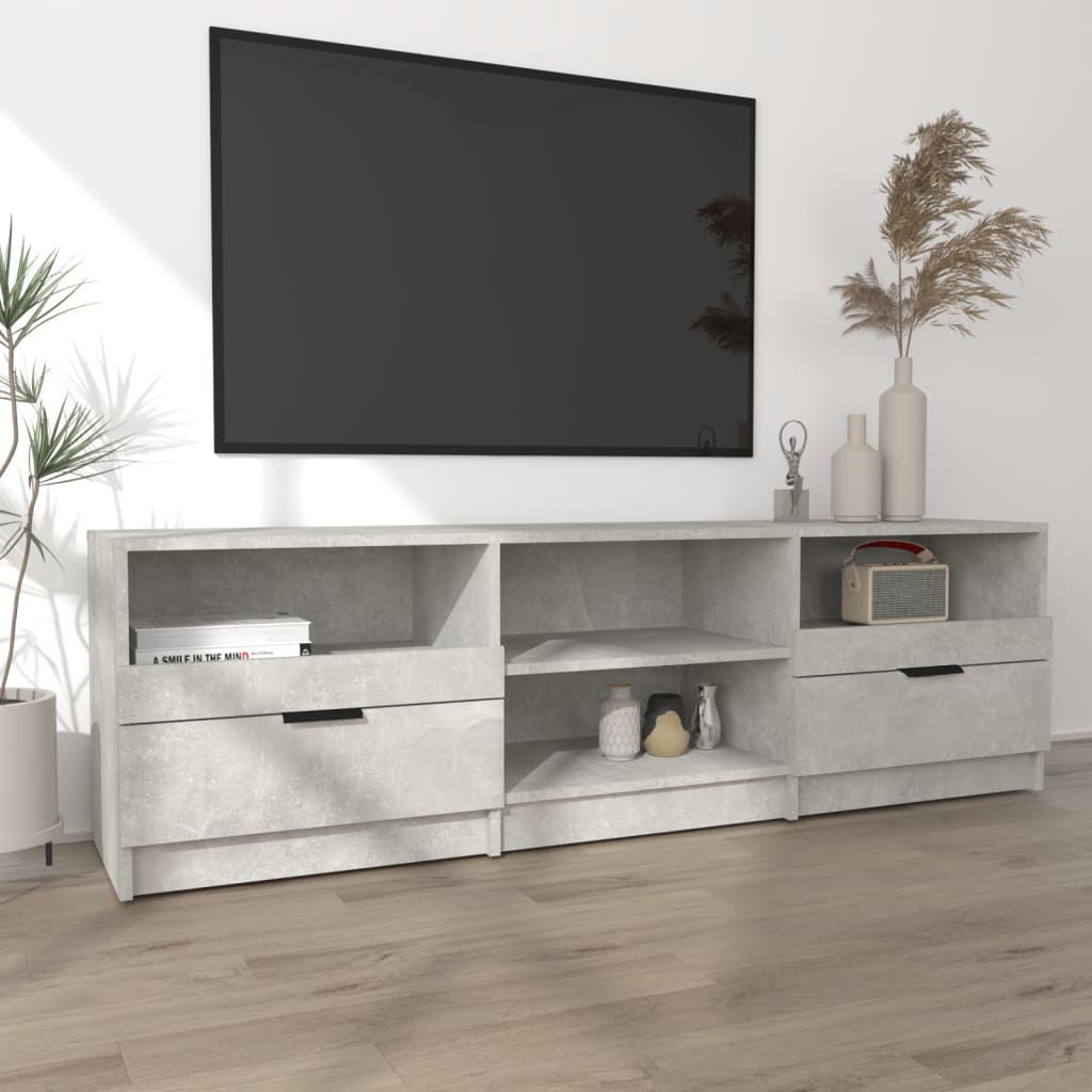 TV Cabinet Concrete Grey 150x33.5x45 cm Engineered Wood