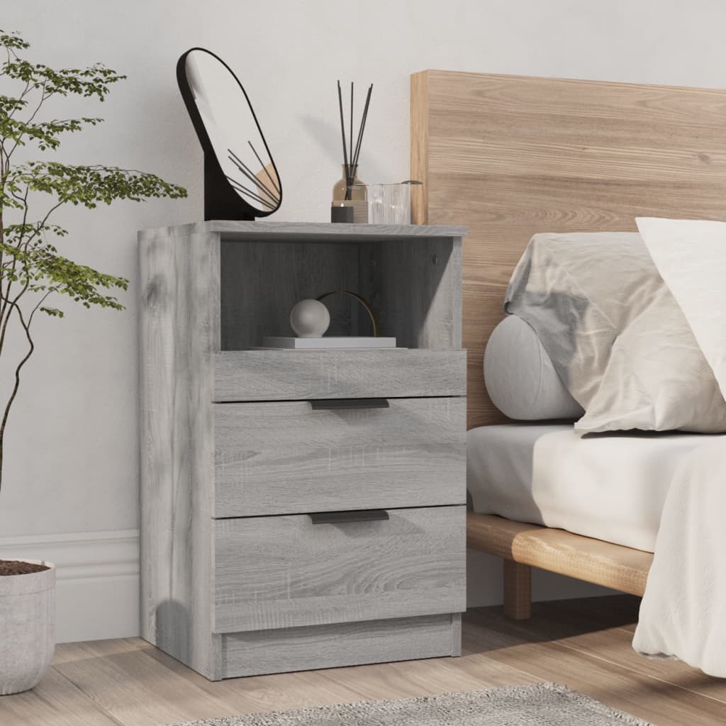 Bedside Cabinets 2 pcs Grey Sonoma Engineered Wood