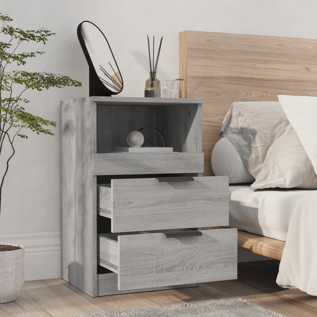 Bedside Cabinets 2 pcs Grey Sonoma Engineered Wood