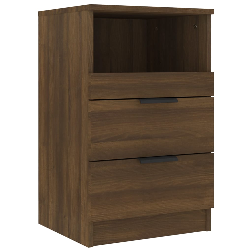 Bedside Cabinets 2 pcs Brown Oak Engineered Wood