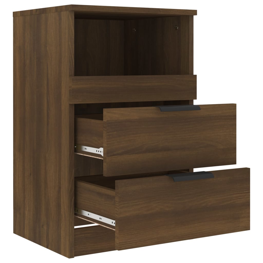 Bedside Cabinets 2 pcs Brown Oak Engineered Wood