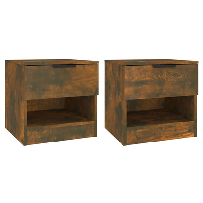 Bedside Cabinets 2 pcs Smoked Oak Engineered Wood