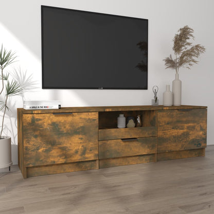 TV Cabinet Smoked Oak 140x35x40 cm Engineered Wood